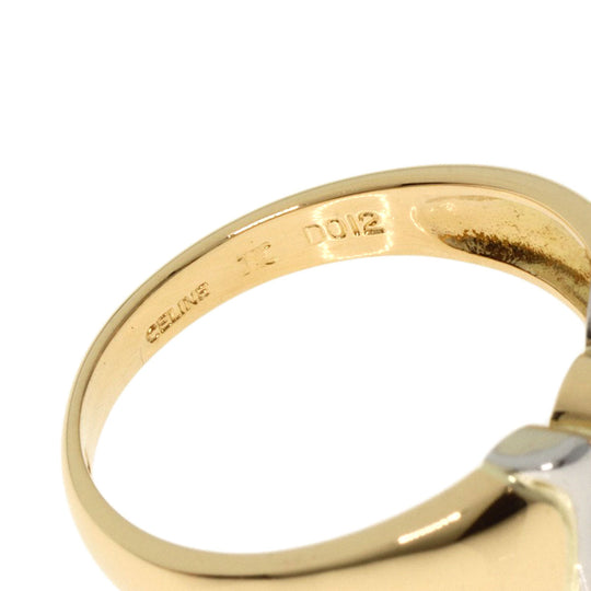 CELINE Ring K18YG , PT900 gold diamond Women Used Authentic