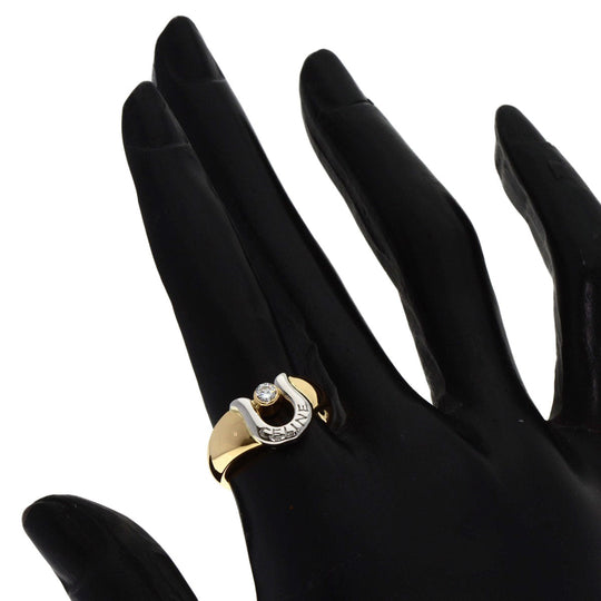 CELINE Ring K18YG , PT900 gold diamond Women Used Authentic