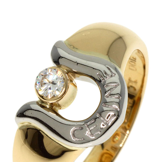 CELINE Ring K18YG , PT900 gold diamond Women Used Authentic
