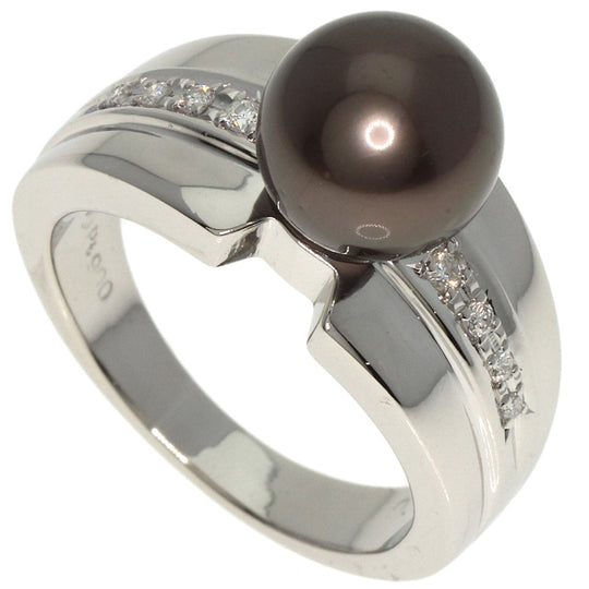 TASAKI Ring PT900 Silver Pearl pearl diamond Women Used Authentic