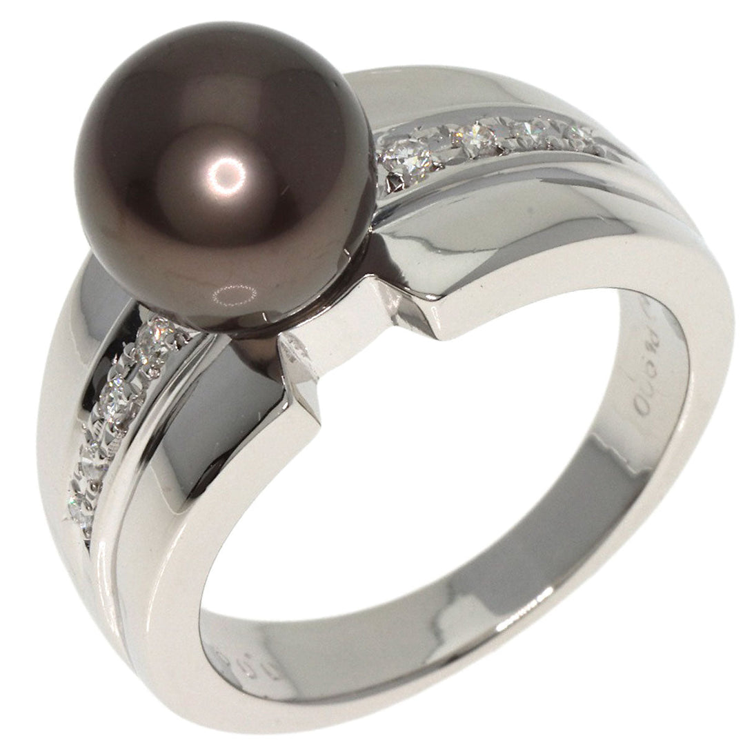 TASAKI Ring PT900 Silver Pearl pearl diamond Women Used Authentic