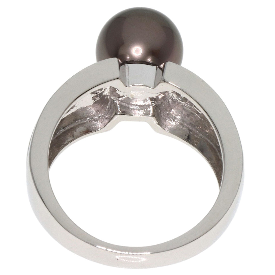 TASAKI Ring PT900 Silver Pearl pearl diamond Women Used Authentic