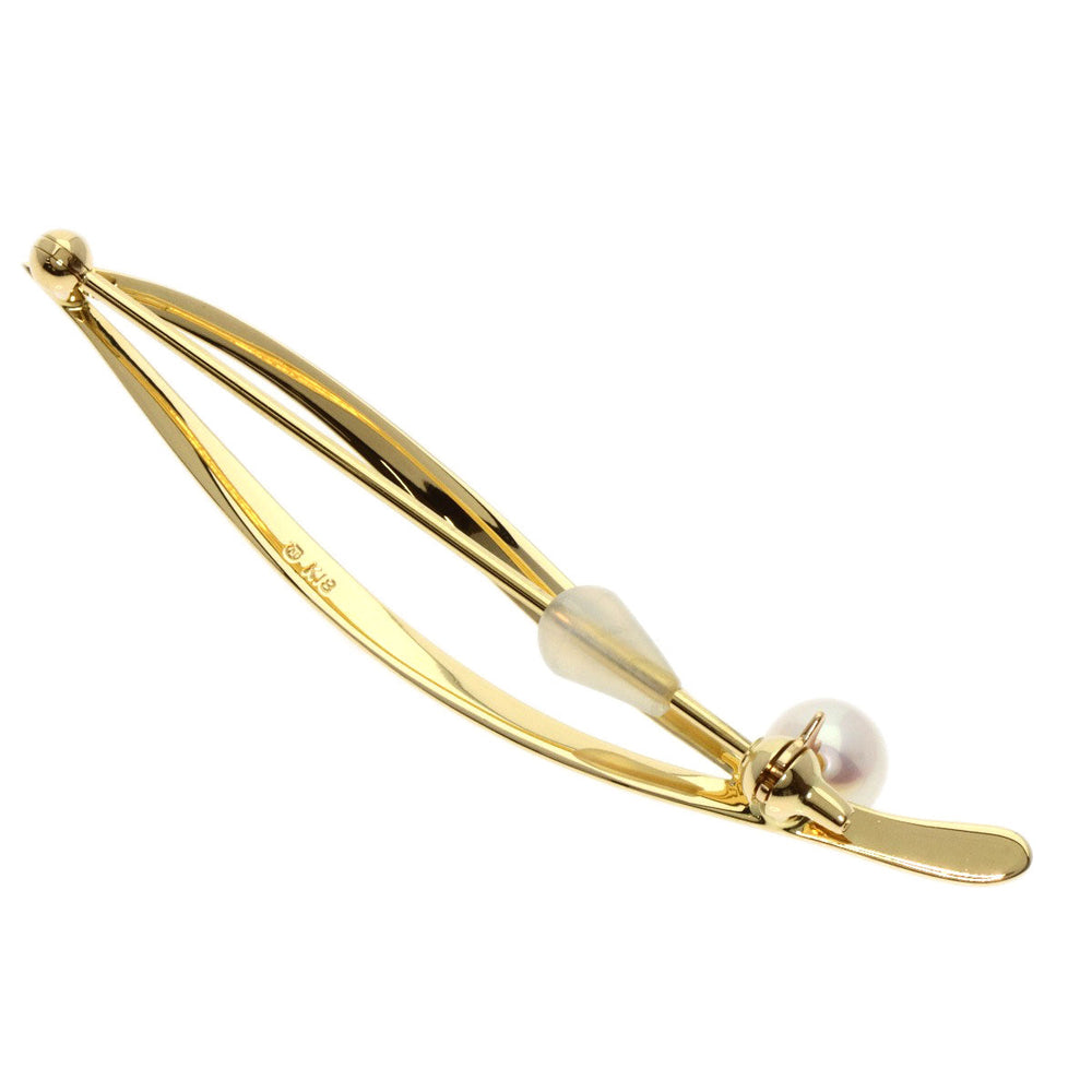 MIKIMOTO Brooch 18K Yellow Gold gold Akoya pearl Pearl Women Used Authentic