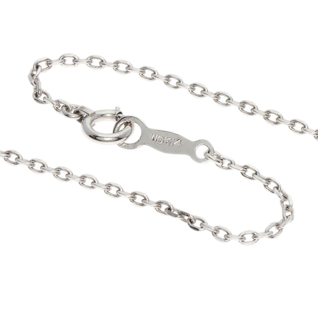 MIKIMOTO Necklace K14WG Silver Pearl pearl diamond Women Used Authentic