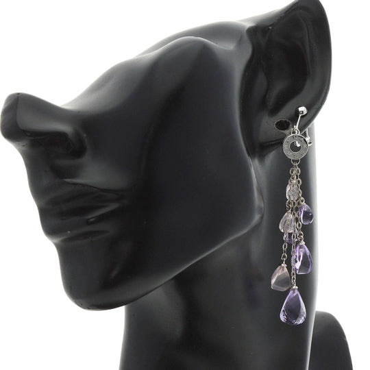 UNOAERRE Earring K18WG Silver amethyst