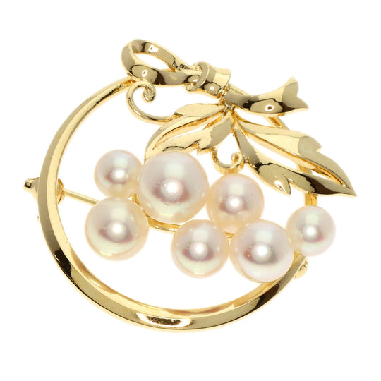 MIKIMOTO Brooch K14YG gold Akoya pearl Pearl Women Used Authentic
