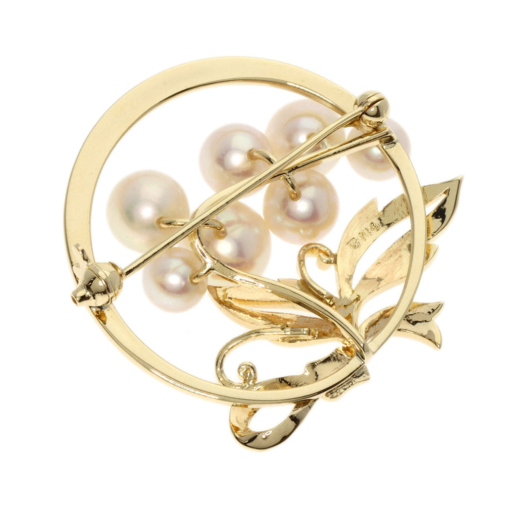 MIKIMOTO Brooch K14YG gold Akoya pearl Pearl Women Used Authentic