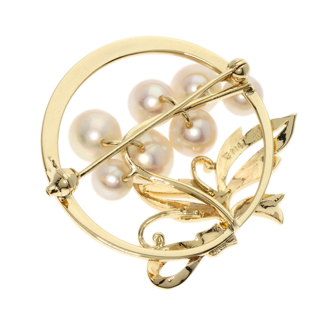 MIKIMOTO Brooch K14YG gold Akoya pearl Pearl Women Used Authentic