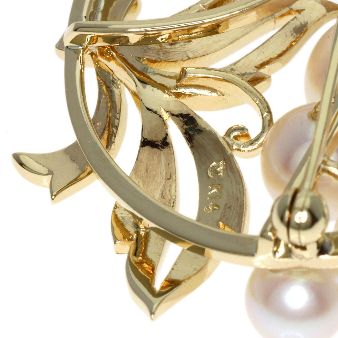 MIKIMOTO Brooch K14YG gold Akoya pearl Pearl Women Used Authentic