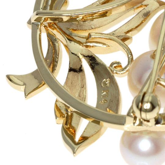 MIKIMOTO Brooch K14YG gold Akoya pearl Pearl Women Used Authentic