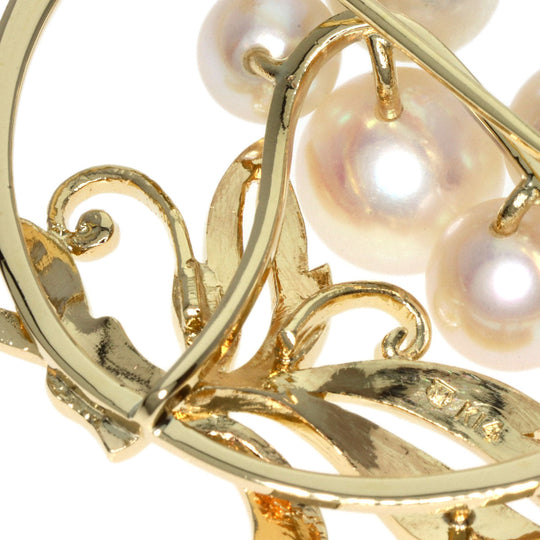 MIKIMOTO Brooch K14YG gold Akoya pearl Pearl Women Used Authentic