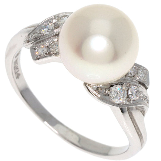 MIKIMOTO Ring K14WG Silver Pearl pearl diamond