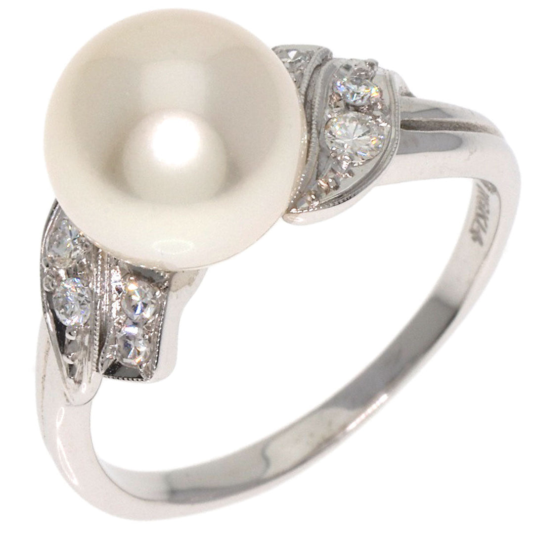 MIKIMOTO Ring K14WG Silver Pearl pearl diamond