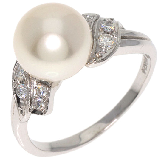 MIKIMOTO Ring K14WG Silver Pearl pearl diamond