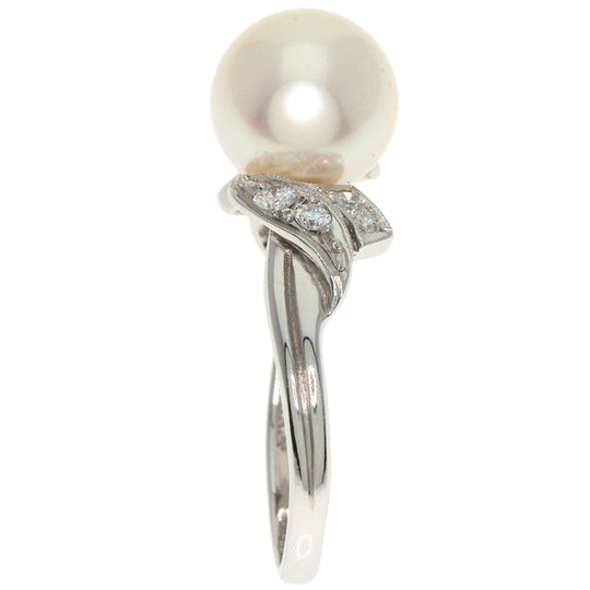 MIKIMOTO Ring K14WG Silver Pearl pearl diamond