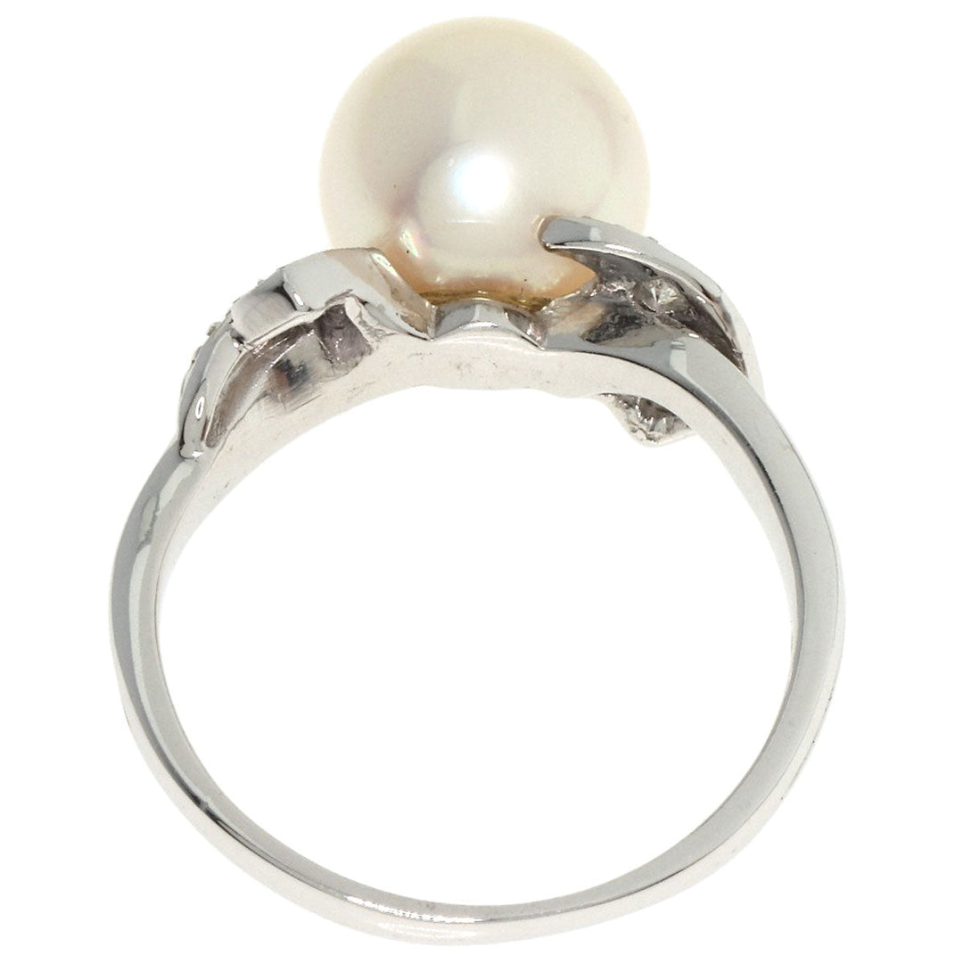 MIKIMOTO Ring K14WG Silver Pearl pearl diamond