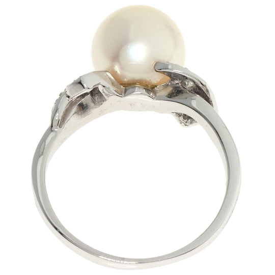 MIKIMOTO Ring K14WG Silver Pearl pearl diamond