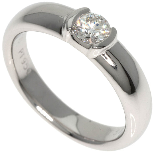 TIFFANY&Co. Ring PT950 Silver Dots Solitaire Diamond Women Used Authentic