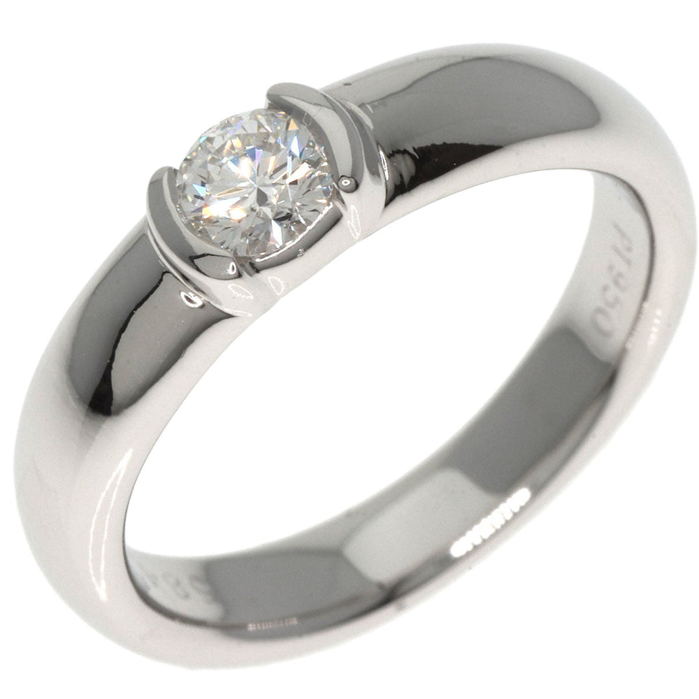 TIFFANY&Co. Ring PT950 Silver Dots Solitaire Diamond Women Used Authentic