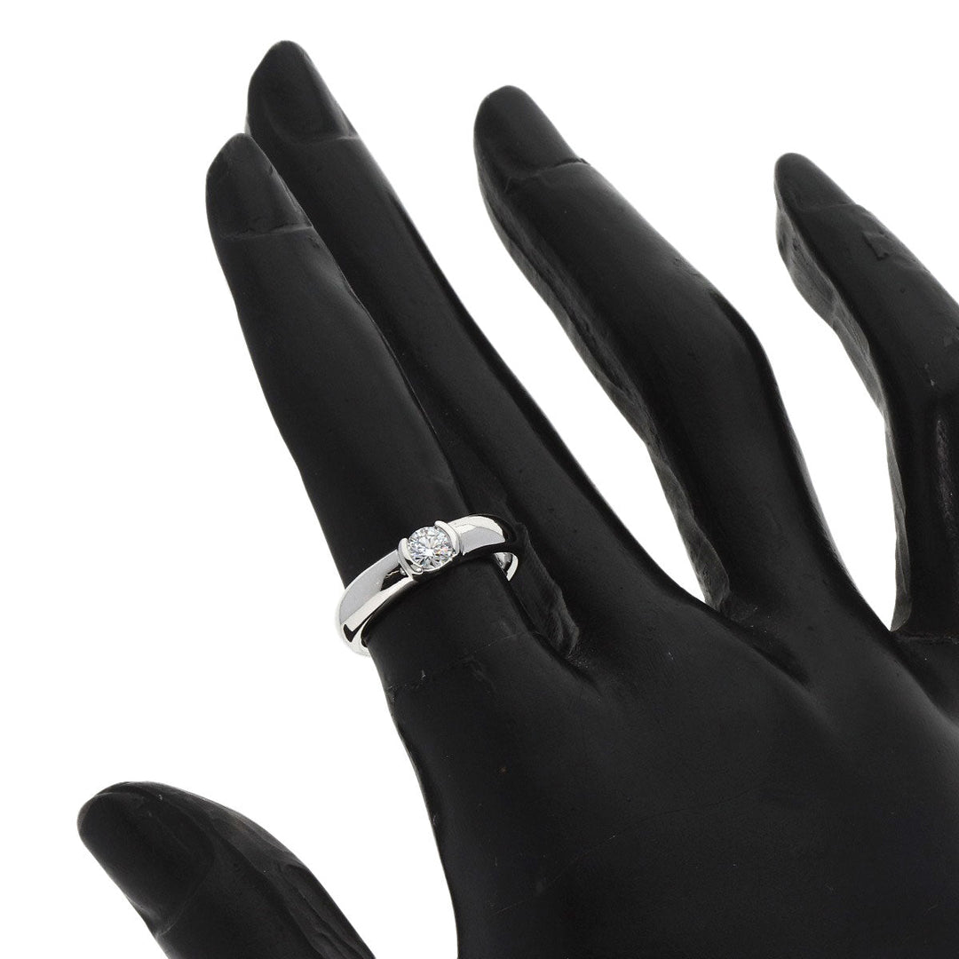 TIFFANY&Co. Ring PT950 Silver Dots Solitaire Diamond Women Used Authentic