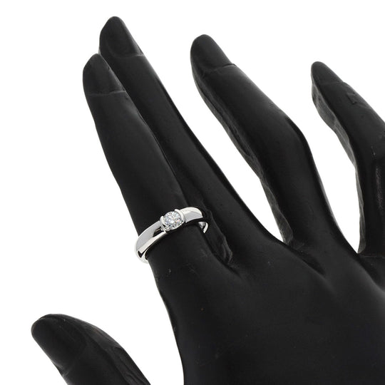 TIFFANY&Co. Ring PT950 Silver Dots Solitaire Diamond Women Used Authentic