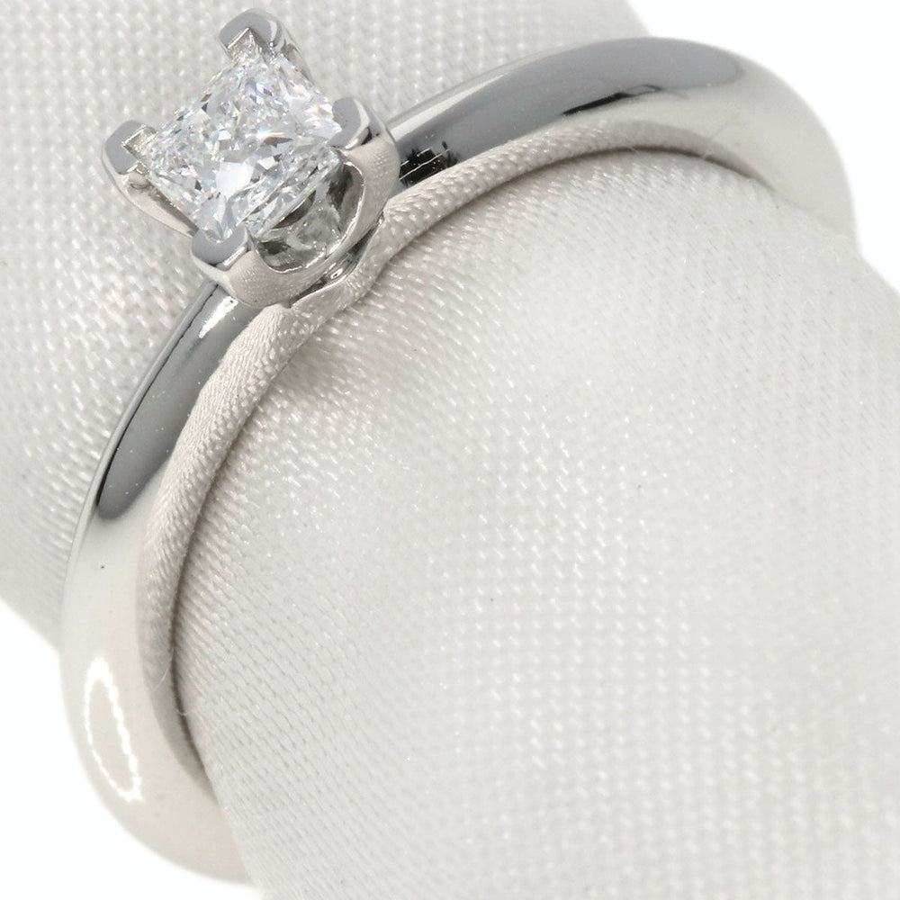 TIFFANY&Co. Ring PT950 Silver Square Princess Diamond Knife Edge Women Used Authentic