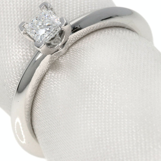 TIFFANY&Co. Ring PT950 Silver Square Princess Diamond Knife Edge Women Used Authentic
