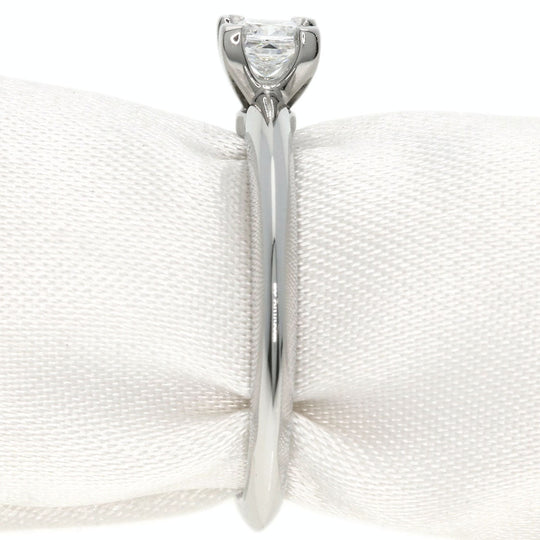 TIFFANY&Co. Ring PT950 Silver Square Princess Diamond Knife Edge Women Used Authentic