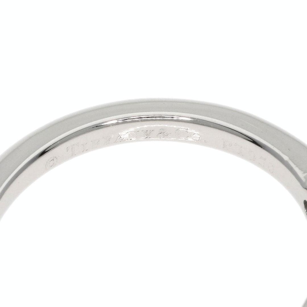 TIFFANY&Co. Ring PT950 Silver Square Princess Diamond Knife Edge Women Used Authentic