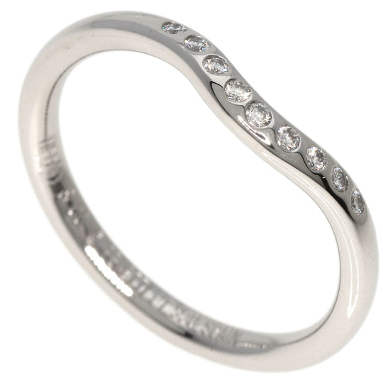 TIFFANY&Co. Ring PT950 Silver Curved band diamond Women Used Authentic