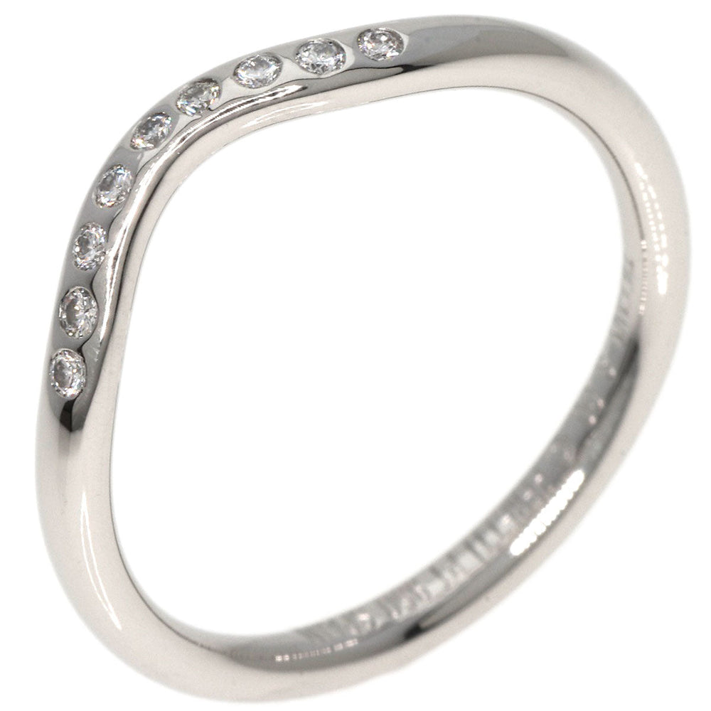 TIFFANY&Co. Ring PT950 Silver Curved band diamond Women Used Authentic