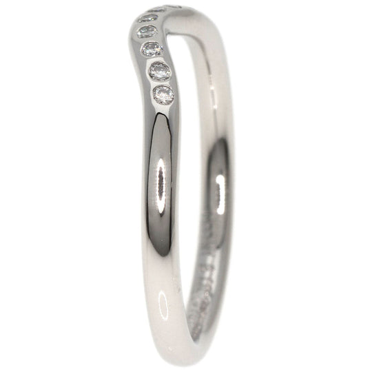 TIFFANY&Co. Ring PT950 Silver Curved band diamond Women Used Authentic