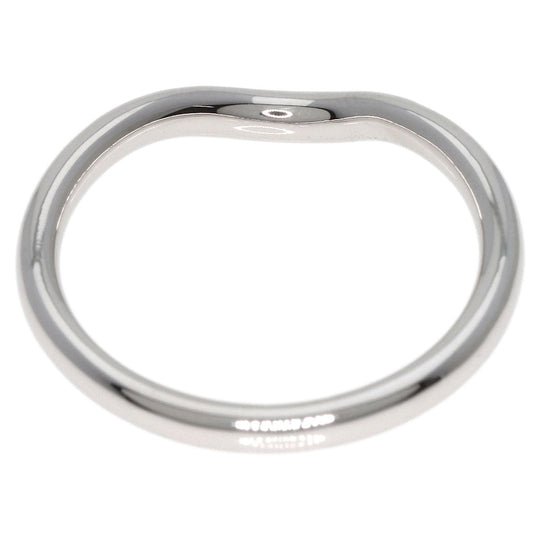 TIFFANY&Co. Ring PT950 Silver Curved band diamond Women Used Authentic