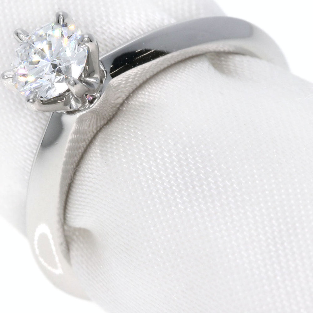 TIFFANY&Co. Ring PT950 Silver solitaire diamond knife edge Women Used Authentic