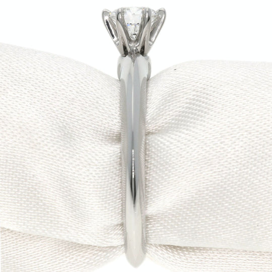 TIFFANY&Co. Ring PT950 Silver solitaire diamond knife edge Women Used Authentic
