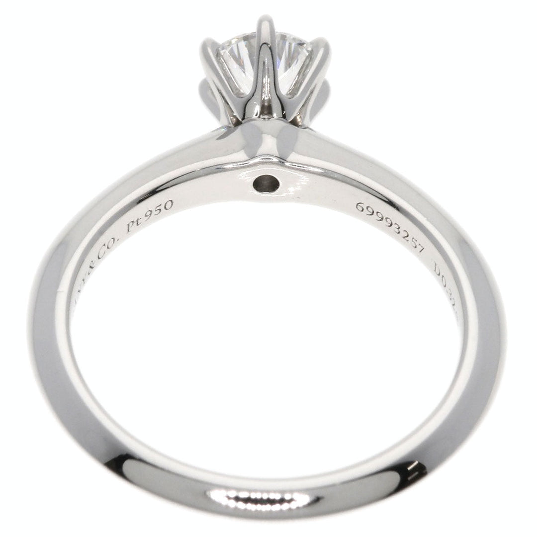 TIFFANY&Co. Ring PT950 Silver solitaire diamond knife edge Women Used Authentic
