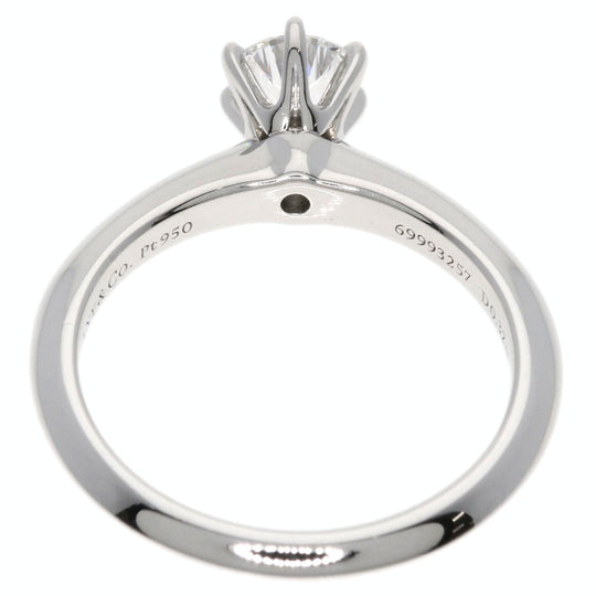 TIFFANY&Co. Ring PT950 Silver solitaire diamond knife edge Women Used Authentic