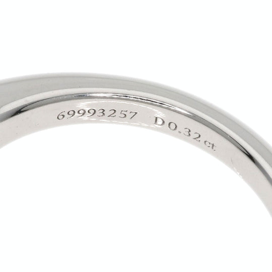 TIFFANY&Co. Ring PT950 Silver solitaire diamond knife edge Women Used Authentic