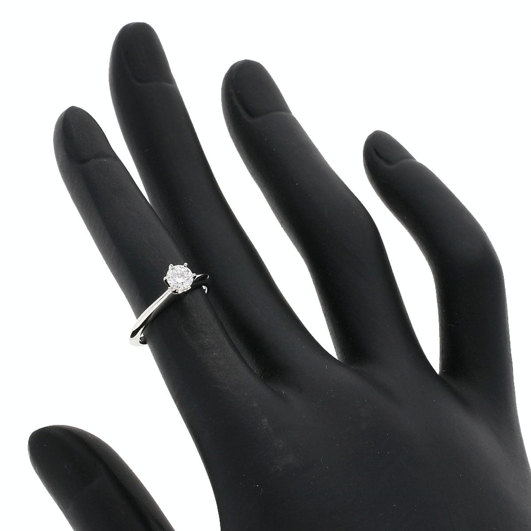 TIFFANY&Co. Ring PT950 Silver solitaire diamond knife edge Women Used Authentic