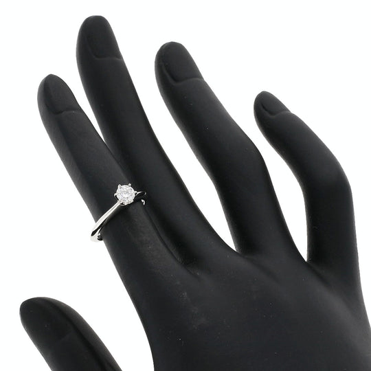 TIFFANY&Co. Ring PT950 Silver solitaire diamond knife edge Women Used Authentic