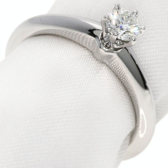 TIFFANY&Co. Ring PT950 Silver solitaire diamond knife edge Women Used Authentic