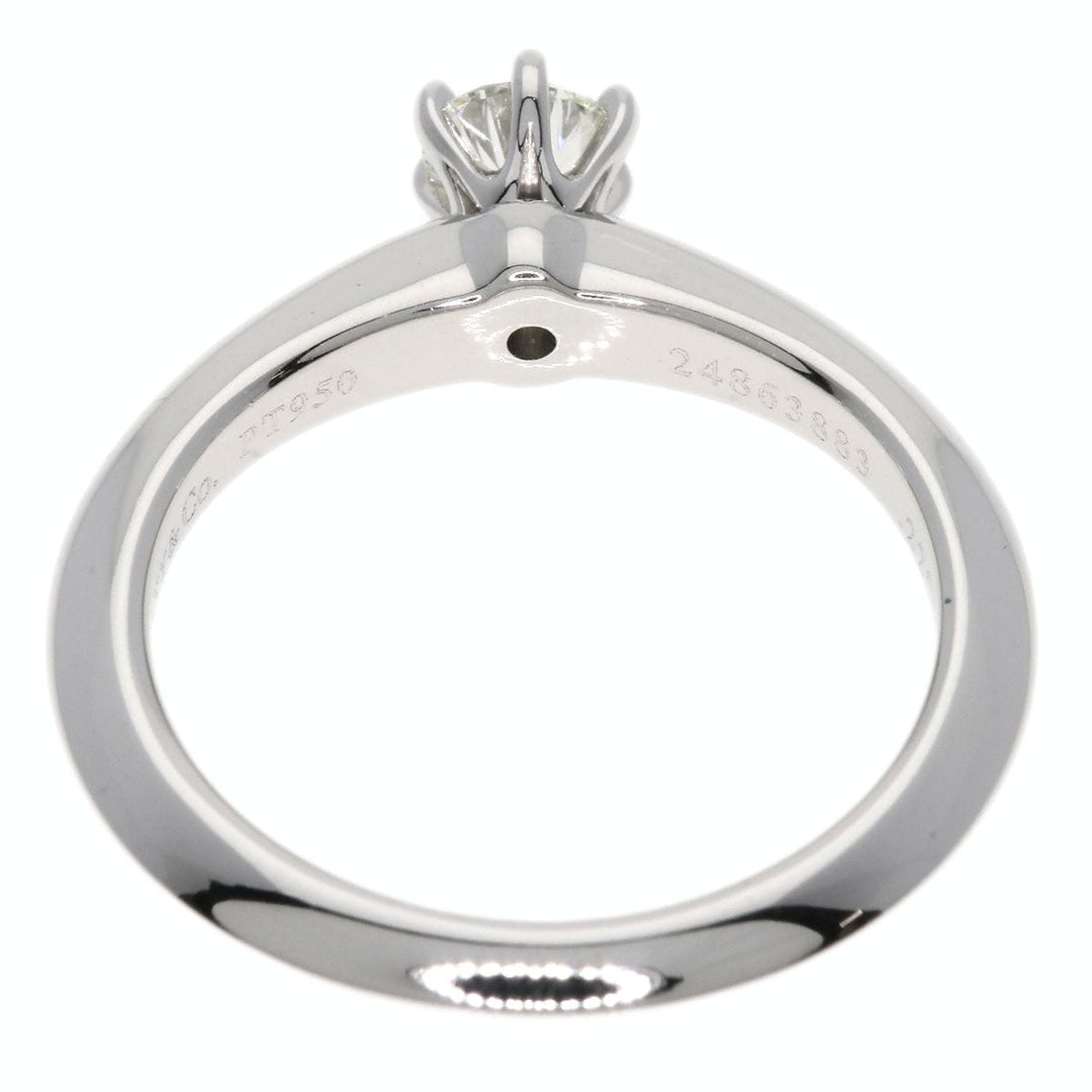 TIFFANY&Co. Ring PT950 Silver solitaire diamond knife edge Women Used Authentic