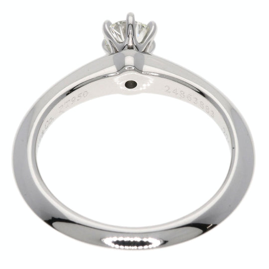 TIFFANY&Co. Ring PT950 Silver solitaire diamond knife edge Women Used Authentic