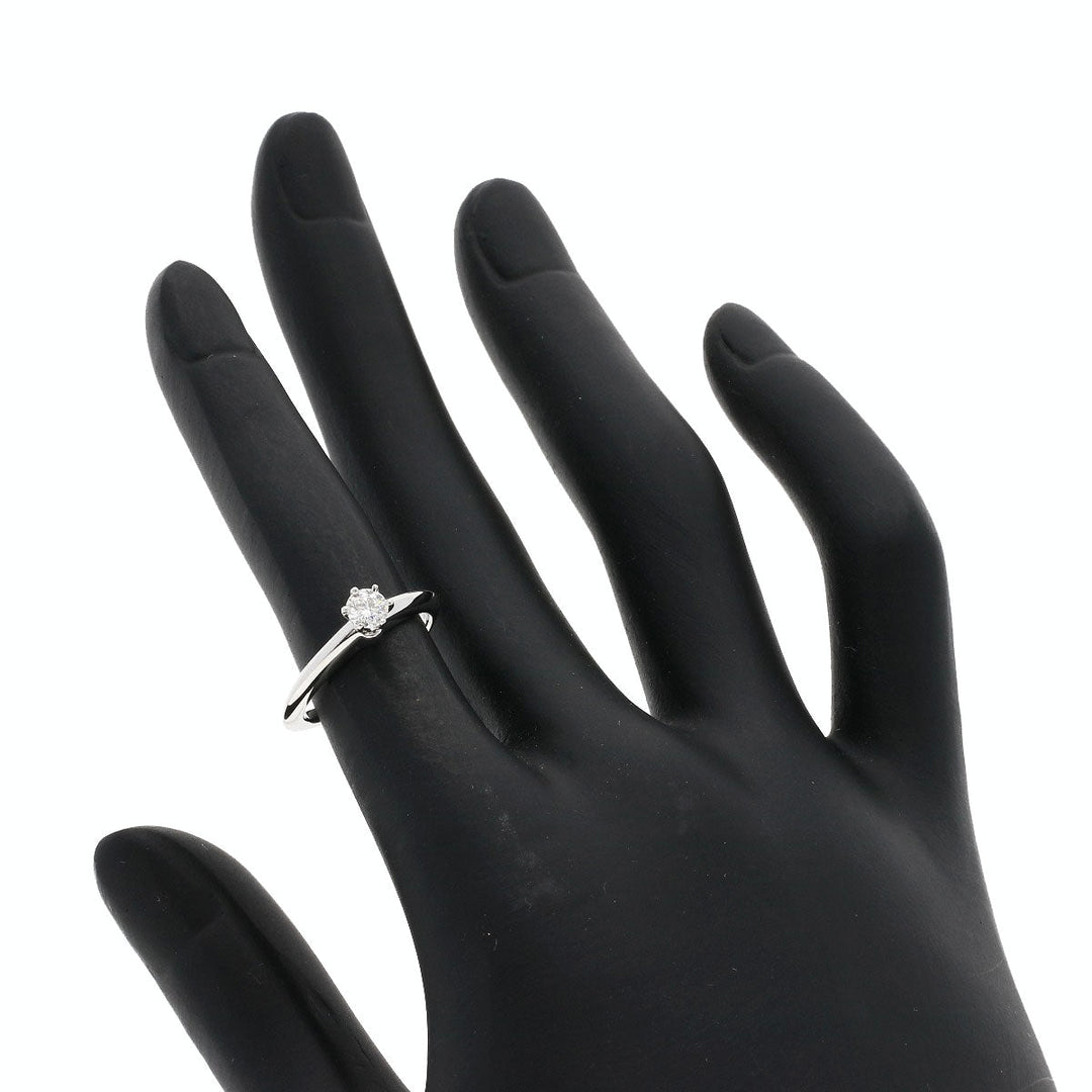TIFFANY&Co. Ring PT950 Silver solitaire diamond knife edge Women Used Authentic