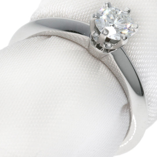 TIFFANY&Co. Ring PT950 Silver solitaire diamond knife edge Women Used Authentic