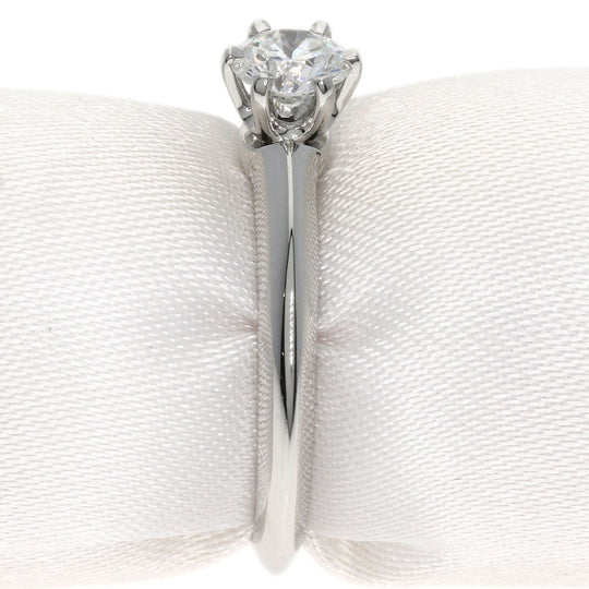 TIFFANY&Co. Ring PT950 Silver solitaire diamond knife edge Women Used Authentic