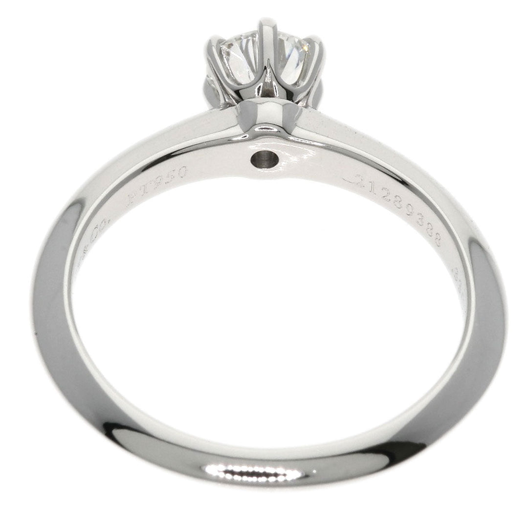 TIFFANY&Co. Ring PT950 Silver solitaire diamond knife edge Women Used Authentic