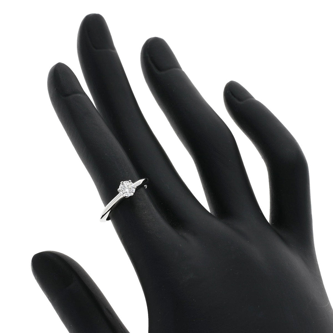 TIFFANY&Co. Ring PT950 Silver solitaire diamond knife edge Women Used Authentic