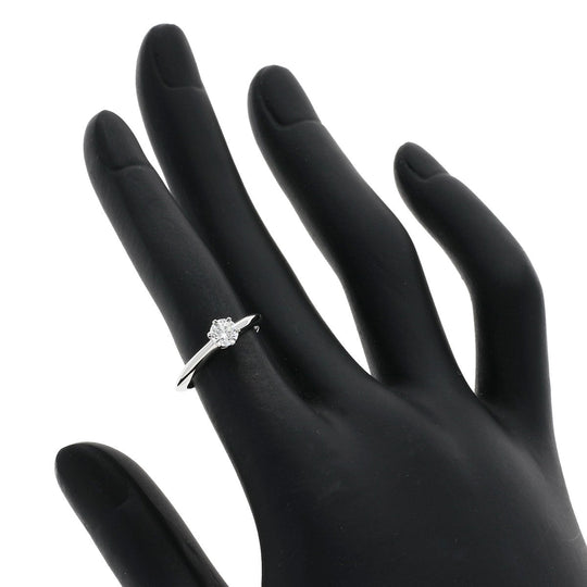 TIFFANY&Co. Ring PT950 Silver solitaire diamond knife edge Women Used Authentic