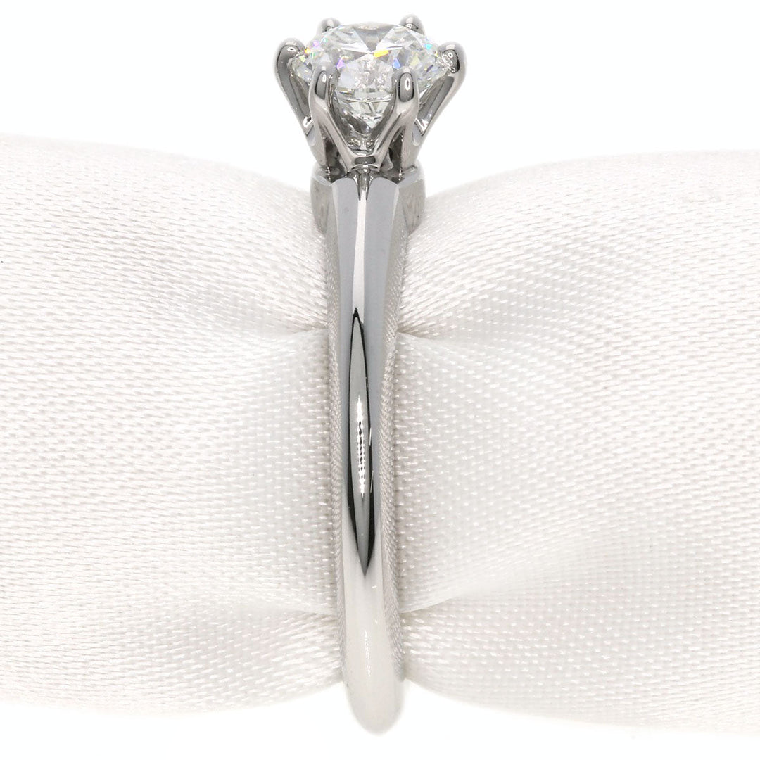TIFFANY&Co. Ring PT950 Silver solitaire diamond knife edge